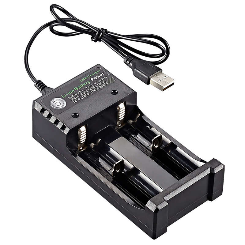 2 Slot 18650 Battery Charger CH2 USB DC 5V 1-2A Input DC 4.2V 1000mA Output for 3.7V Li-ion Battery