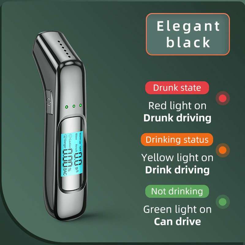 2024 Professional Alcohol Tester with Digital LCD Display High Accuracy Drive Personal Breathalyzer