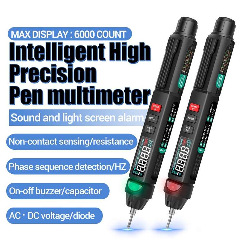 ANENG A3008 Digital Multimeter Auto Intelligent Sensor Pen Tester 6000 Counts Non-contact Voltage Me