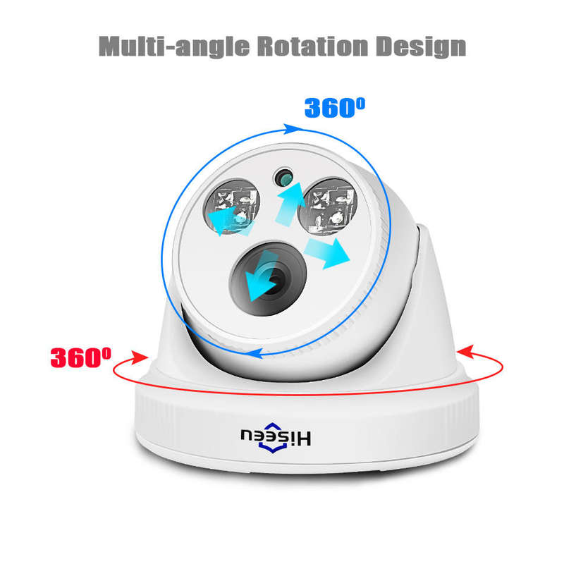 Hiseeu HC615-P-3.6 5MP 1920P POE IP Camera H.265 Audio Dome Camera ONVIF Motion Detect for PoE NVR A