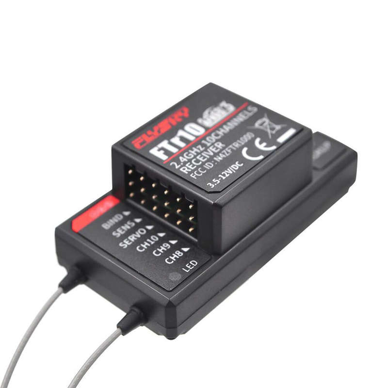FlySky FTr10 2.4G 10CH AFHDS 3 RC Receiver Support i-BUS/S-BUS/PPM Output Compatible PL18 for RC Dro