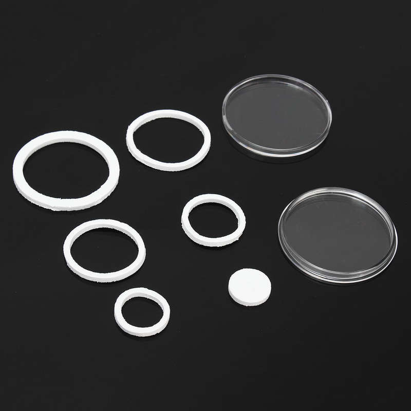 20Pcs Plastic Round Coin Holder Portable Storage Case Boxes Container 5 Size Pad