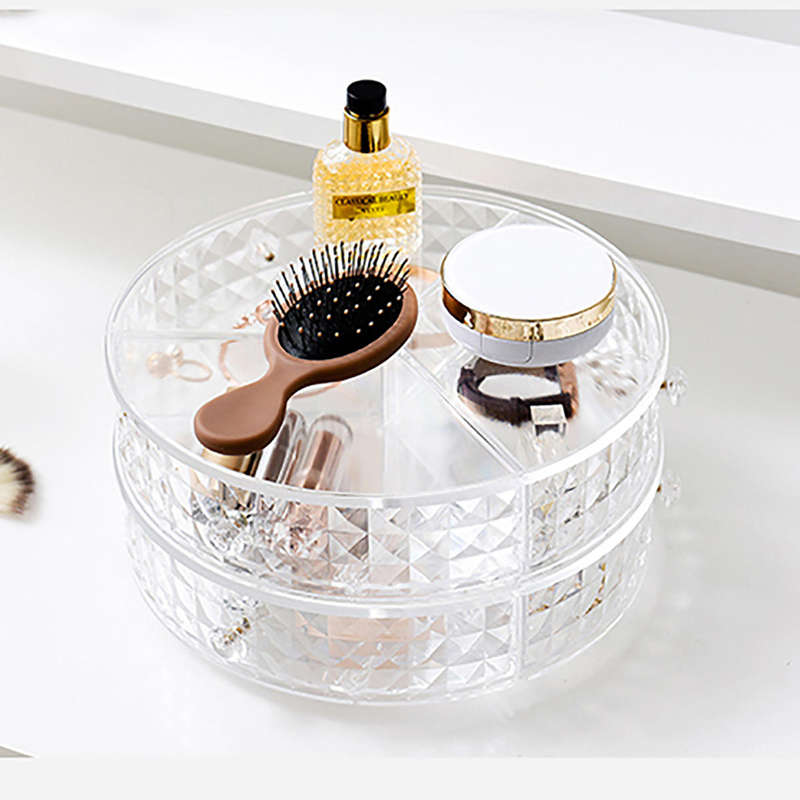 360 Degrees Rotating Cosmetic Storage Box Desktop Home Skin Care Organizer Storage Rack Dressing Tab