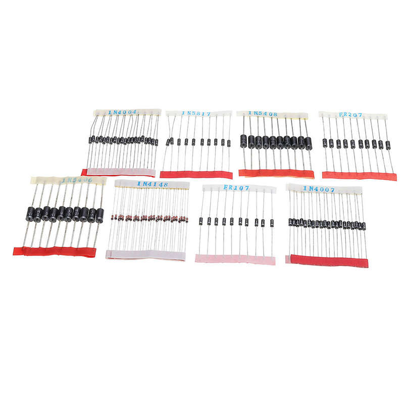 200pcs Fast Switching Schottky Diode Assorted Kit 1N4001 1N4004 1N4007 1N5408 UF4007 FR207 1N5817 1N
