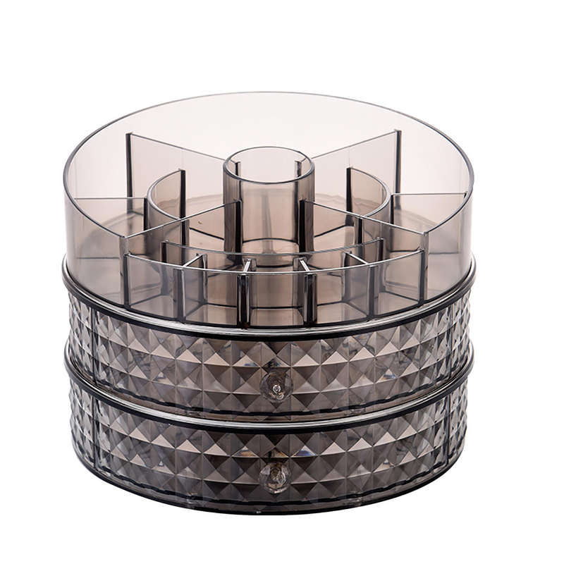 360 Degrees Rotating Cosmetic Storage Box Desktop Home Skin Care Organizer Storage Rack Dressing Tab