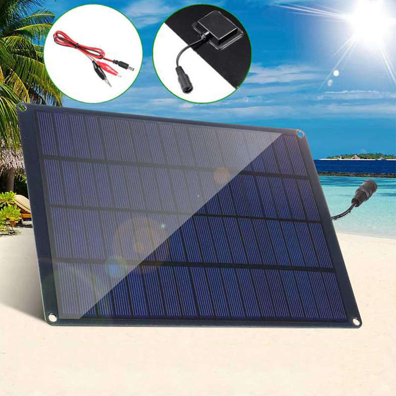5.5W 12V Durability Waterproof Monocrystalline Silicon Solar Panel for Outdoor Cycling/Hiking/Campin