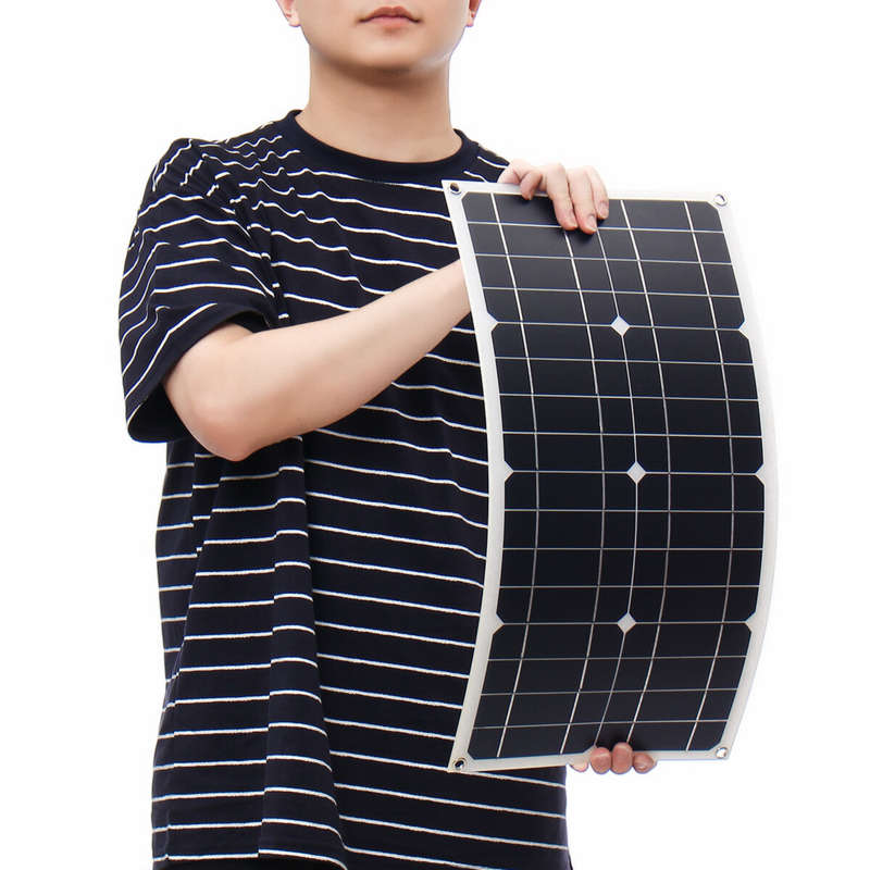100W 18V Mono Solar Panel USB 12V/5V DC Monocrystalline Flexible Solar Charger For Car RV Boat Batte
