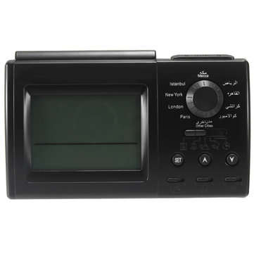 Digital Automatic Islamic Azan Muslim Prayer Alarm Adhan Table Clock Black