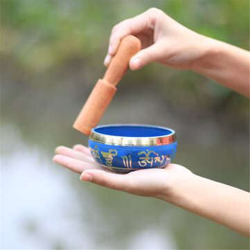 9.5cm Buddhism Tibetan Meditation Yoga Singing Bowl Mallet Nepal Chakra Healing