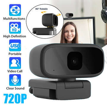 Portable HD 720P Webcam 360 Rotatable Web Cam Camera for Computer PC Laptop Video Microphone