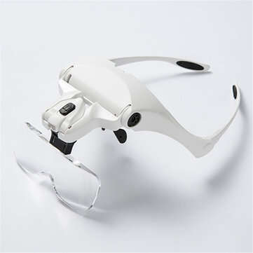 Chuda 5 Lens Loupe Eyewear Magnifier With Led Lights Lamp Interchangeable Lens 1.0X-3.5X Magnificati