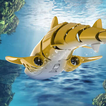 JY10 2.4Ghz RC Golden Shark Boat Robot Radio Simulation Waterproof Electronic Remote Control Swimmin