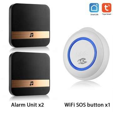 Smarsecur Tuya Smart Wifi Emergency Button Speakers One-key Alarm Cal... (PLUG: EUPLUG | TYPE: 1TO2)