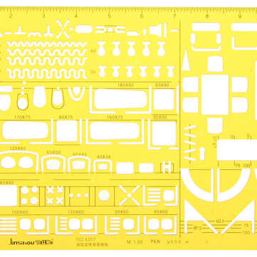 1:50 Interior Decorations Architectural Furniture Drawing Template KT Soft Plastic Ruler Stencil