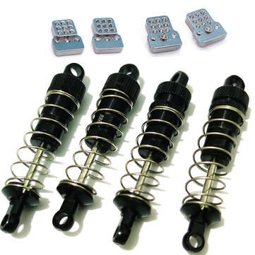 RBR/C Metal Shock Adapter With Bracket For WPL C14 C24 C34 C44 MN D90 D91 MN45 MN9... (COLOR: BLACK)