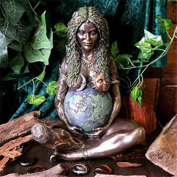 Mother Earth Goddess Statue Art Crafts Sculpture Mother Figurine for Gifts Home Outdoor Decoration O