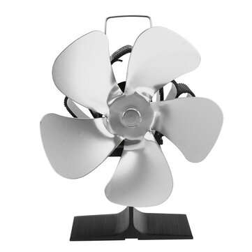 SF104G 5 Blades Fireplace Fan Silent Motors Heat Powered Stove Fan Eco Stove Fan f... (COLOR.: GOLD)