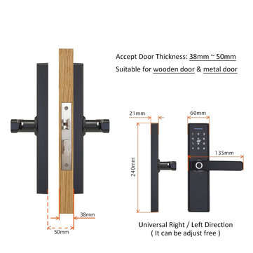 Tuya Electronic Smart Door Lock Wifi Biometric Fingerprint Lock Security Intelligent Smart Lock With