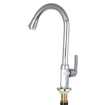 Kitchen Faucet Water-Saving Single-cold Vertical Wash Basin Stainless Steel Large Curved Universal F