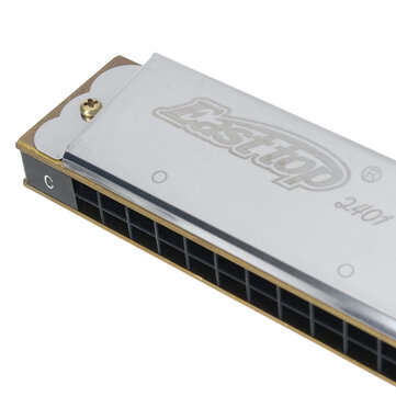 EASTTOP T2401 Polyphonic Harmonica Silver 24-hole C-tone Monophonic High Cost-effective Harmonica Su