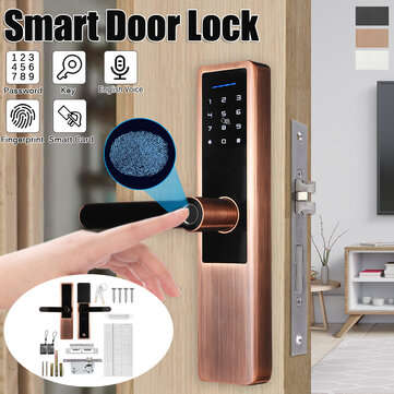 5V Aluminum Alloy Electronic Fingerprint Lock Smart Lock Door Lock Bedroom Anti-... (COLOR.: SILVER)