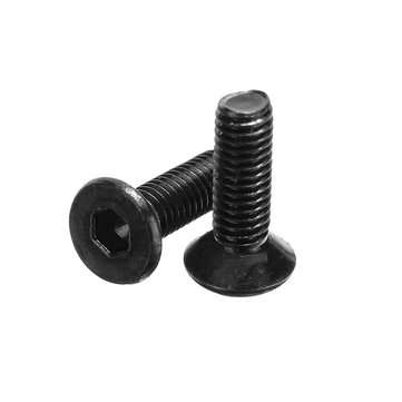 Suleve M3CH11 50Pcs M3 Carbon Steel Hex Socket Flat Head Countersunk Screws Bolt... (LENGTH: 6MM)