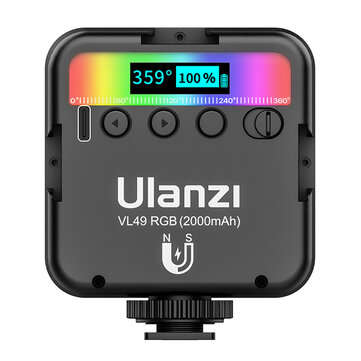 Ulanzi VL49 RGB Full Color LED Video Light 2500K-9000K 800LUX Magnetic Mini Fill Light Extend 3 Cold