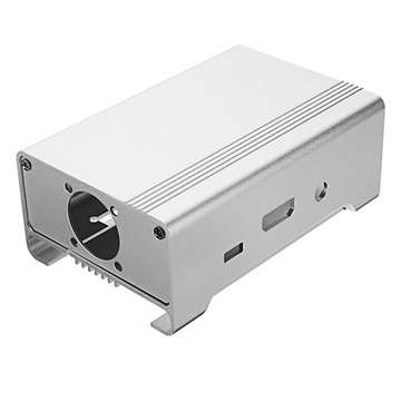 Silver Aluminum Alloy Protective Case With Cooling Fan For Raspberry Pi 3/2/B+