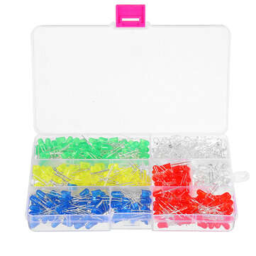 500PCS F5 5mm LED Light-emitting Diode Luminous Tube Beads Resistance Lights Kits Bulb Lamp