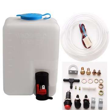 12V 1.8L Universal Motorcycle Car Wind Shield Washer Reservoir Pump Bottle Kit Jet Switch