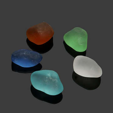 10-16mm Mixed Color Undrilled Sea Beach Glass Beads Bulk DIY Jewelry Pendant Decor