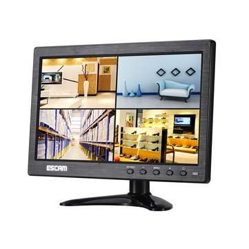 ESCAM T10 10 inch TFT LCD 1024x600 Monitor with VGA HDMI AV BNC USB for PC CCTV Sec... (ADAPTOR: AU)