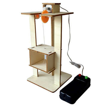 DIY Electric Electric Lift Elevator Wooden Science Experiment Puzzles Kits Physics Learning Early Ed