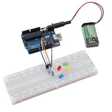 AOQDQDQD DIY Electronics Basic Starter Kit with Breadboard Jumper Wires Resistors Buzzer for Arduino