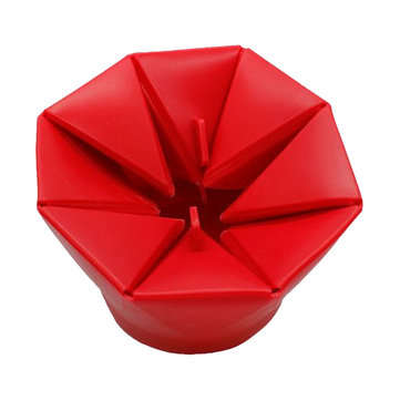 Popcorn Popper Maker DIY Silicone Popcorn Maker Fold Bucket Red Kitchen Storage Container