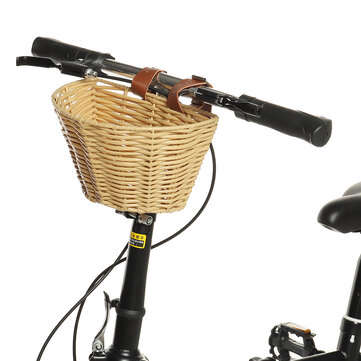 Vintage Rattan Wicker Children Bike Basket Bicycle Front Storage Hampers Outdoor Cycling