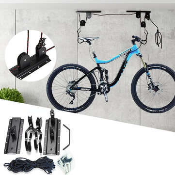 Bicycle Storage Rack Wall Mounted Bike Lift Pulley System Bike Hanger Hook Heavy Duty Solid Steel Ce