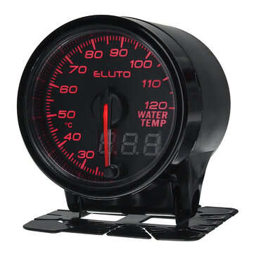 Eluto Universal Water Temperature Gauge Digital 10-color LED Display Car Meter 2inch 52mm