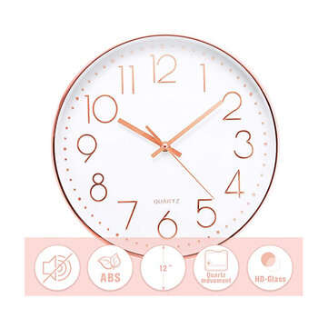 12`` Morden Wall Clock Non-ticking Wall Clock For Office/Living Room/Bedroom Decor