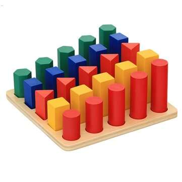 Kids Wooden Geometric Toys Shape Color Cognition Hand Eye Coordination Training Early Educational Pu