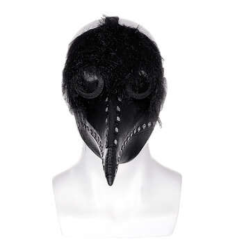 The Plague Doctor Mask Black Latex Gothic Steampunk Bird Beak