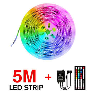 5M/10M 3528 SMD RGB LED Strip Light Sync Music Control Non-waterproof String Lamp+ 44... (STYLE: #1)