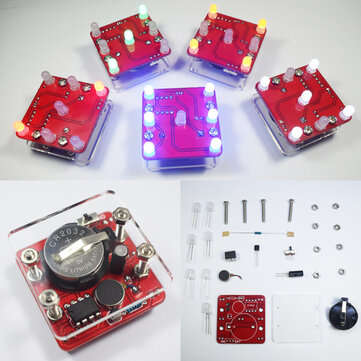 Geekcreit DIY Shaking LED Dice Kit With Small Vibration Motor (COLOR.: YELLOW)
