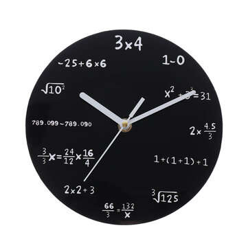 20cm Math Round Wooden Wall Clock Modern Home Living Room Kitchen Watch Decor (TYPE2: TYPE3)