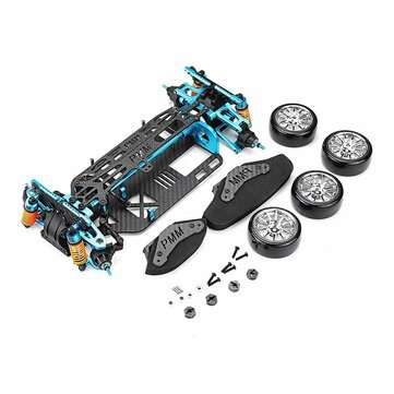 1/10 Aluminium Alloy Metal Carbon Fiber Chassis Kit Rc Car Frame Parts