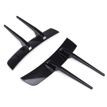 2Pcs Car Front Bumper Side Air Vent Splitter Spoiler Canard For Mercedes A C... (COLOR: CARBONFIBER)