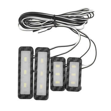 LED Car Atmosphere Lamp Kit Sound Control Interior Ambient Light Decora... (COLOR.: WHITE | TYPE: 1)