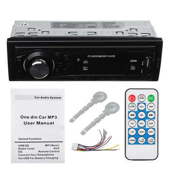 1DIN 12V Car MP3 Player FM Radio bluetooth Hands-free calls USB AUX TF SD Card Remote Control Chargi