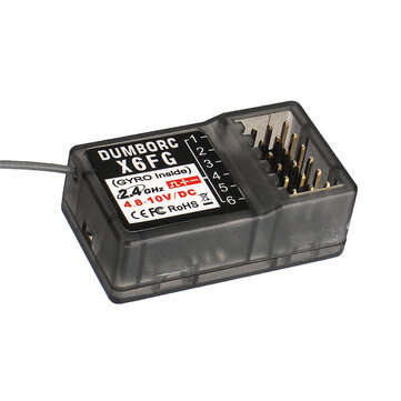 DUMBORC X6FG 2.4G 6CH Receiver with Gyro for RC X6 Transmitter Remote Controller