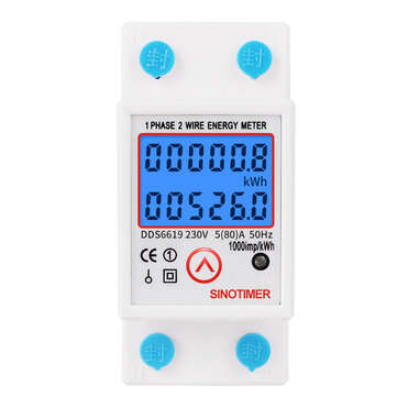 SINOTIMER DDS6619-526L-2 230V  Reset and Reset Backlight Display Single-phase Rail Multi-function En